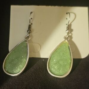 Costume Faux Seaglass Teardrop Earrings
